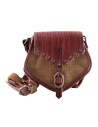 BATTLE BOLSA EM PELE E TECIDO COM INSPIRAÇÃO VIKING