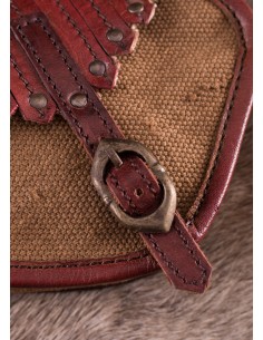 BATTLE BOLSA EM PELE E TECIDO COM INSPIRAÇÃO VIKING 2
