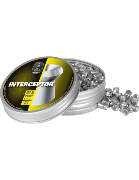 BSA CHUMBO INTERCEPTOR HP CAL 4.5 0,49 Gramas  (450 UN)