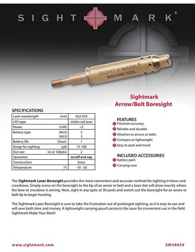 SIGHTMARK COLIMADOR LÁSER PARA FLECHAS O VIROTES (UN)
