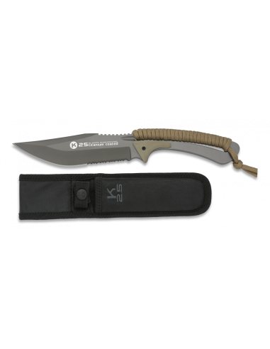 K25 RUI TACTICAL KNIFE 32378 COIOTE PARACORD WRAPPED