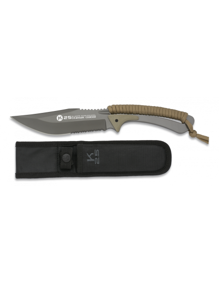 K25 RUI CUCHILLO TACTICO 32378 ENSARTADA CON PARACORD COIOTE