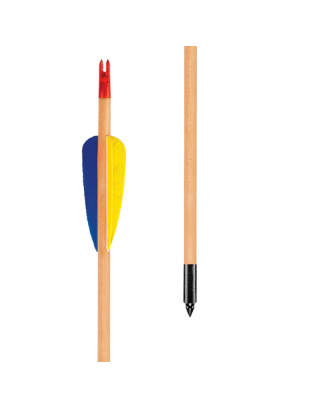 ECO FLECHA MADEIRA 5/16 com pena Pluma até 30 lbs (3 Un)