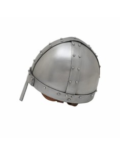 LOB Casque médiéval normand nasal en acier avec doublure en cuir calibre 16