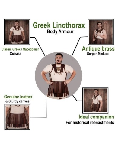 LOB Coraza Linothorax griega Armadura histórica griega / macedonia