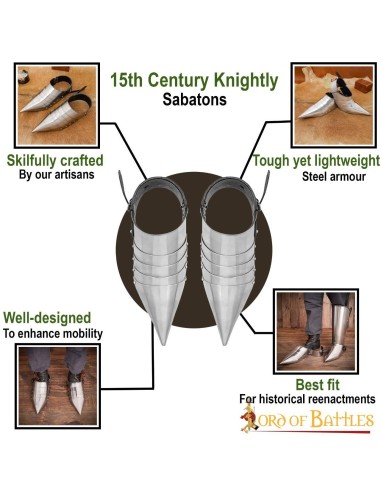 LOB PÉS ARMADURA SABATONS CAVALEIRO MEDIEVAL SEC XIV E XV