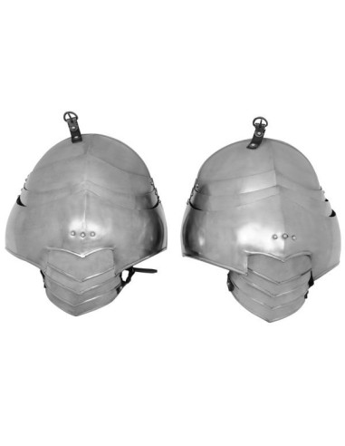 LOB Medieval large Knightly Pauldrons 18 gauge