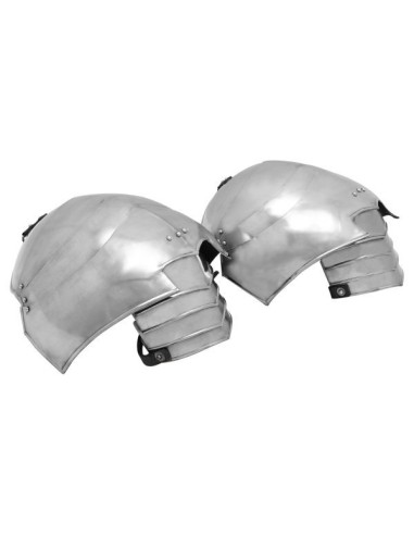 LOB Medieval large Knightly Pauldrons 18 gauge