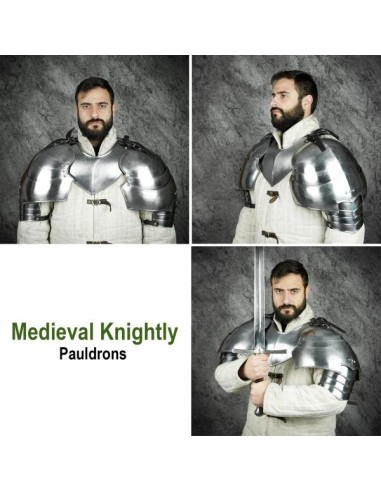 LOB Medieval large Knightly Pauldrons 18 gauge