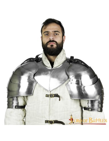LOB Medieval large Knightly Pauldrons 18 gauge
