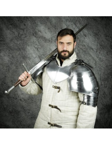 LOB Medieval large Knightly Pauldrons 18 gauge