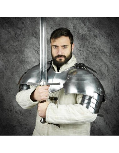 LOB Medieval large Knightly Pauldrons 18 gauge