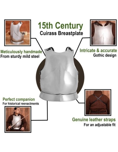 LOB Late Medieval Gothic Breastplate 16 gauge