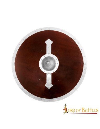 LOB Bouclier Viking rond en bois fait à la main et fonctionnel