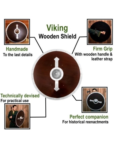 LOB Viking Round Wooden Handmade and Functional Shield