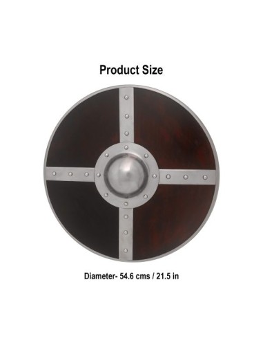 LOB ESCUDO REDONDO MADEIRA DECORADO X VIKING, FUNCIONAL