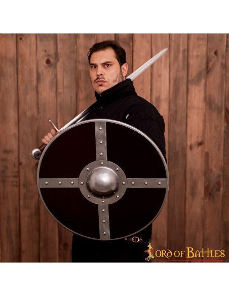 LOB Viking Wooden Shield with Steel Umbo and Fittings