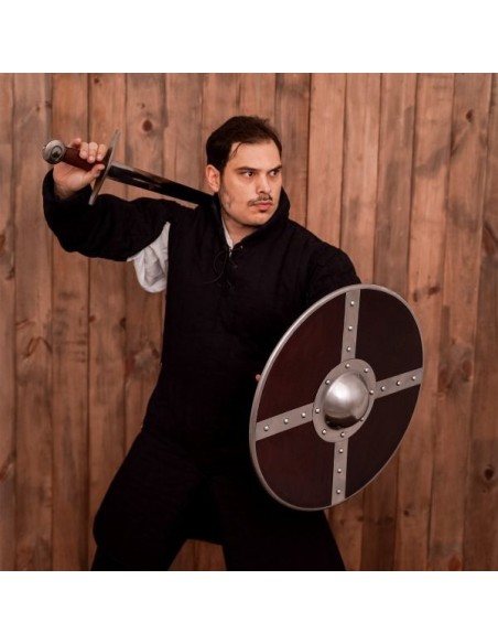 LOB Viking Wooden Shield with Steel Umbo and Fittings