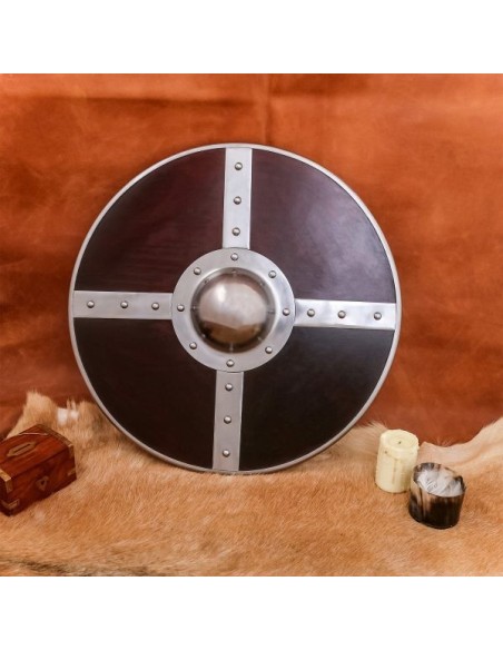 LOB Viking Wooden Shield with Steel Umbo and Fittings