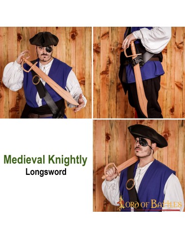 LOB Pirate Cutlass Handcrafted Functional Wooden Training Sword