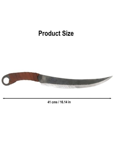 LOB Couteau forgé à la main de chasseur médiéval avec gaine en cuir véritable