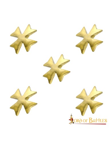 LOB Templar Cross Pure Solid Brass Leather Mount Functional Set of 5