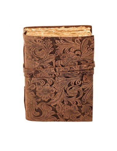 LOB CADERNO CAPA EM COURO TRABALHADO PAPEL ANTIGO