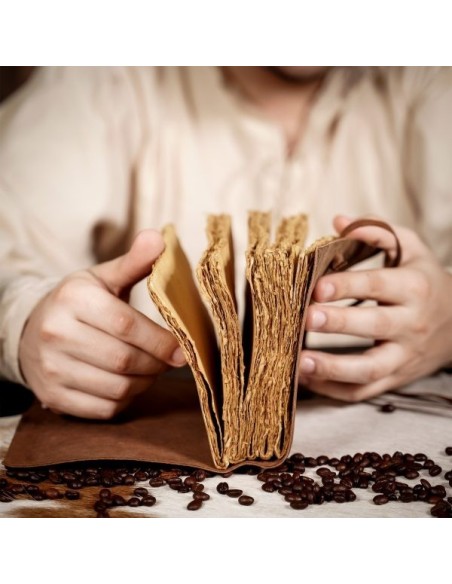 LOB CADERNO CAPA EM COURO TRABALHADO PAPEL ANTIGO