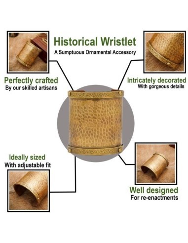 LOB Bracelet ornemental bracelet historique accessoire en laiton massif pur