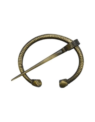 LOB Broche de latón antiguo Penannular intrincado Accesorio de ropa funcional
