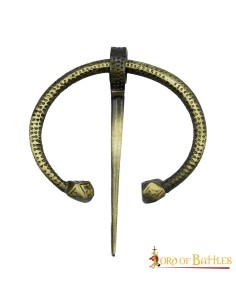 LOB Broche de latón antiguo Penannular intrincado Accesorio de ropa funcional