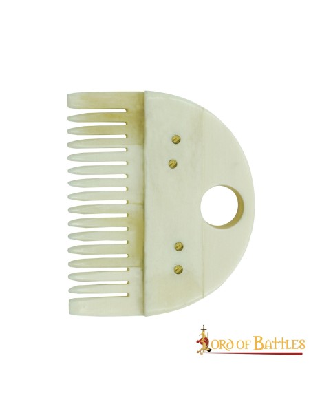 LOB Peigne à barbe germanique médiéval accessoire en os véritable fabriqué à la main