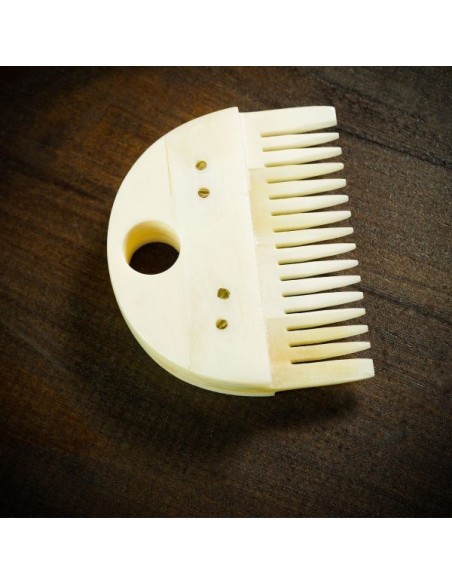LOB Peigne à barbe germanique médiéval accessoire en os véritable fabriqué à la main