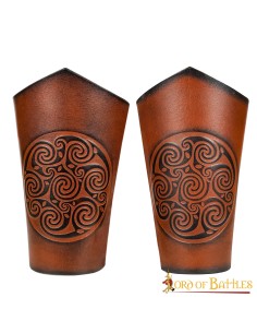 LOB Genuine Leather Bracers with Embossed Celtic Spiral Design