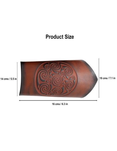 LOB Brassards en cuir véritable avec motif spirale celtique en relief