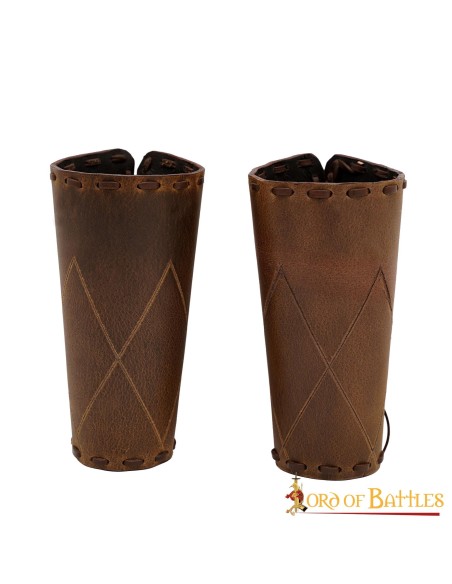 LOB The Woodsman Leather Bracers para LARP Cosplay y recreaciones