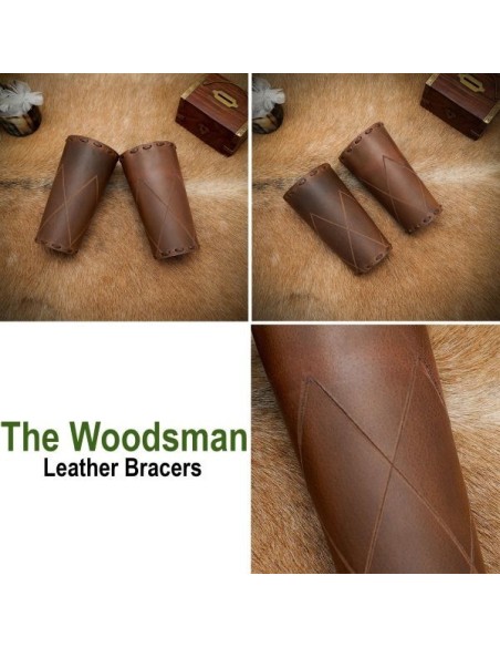 LOB Les brassards en cuir Woodsman pour le cosplay et les reconstitutions LARP