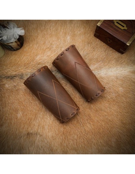 LOB The Woodsman Leather Bracers for LARP Cosplay and Reenactments