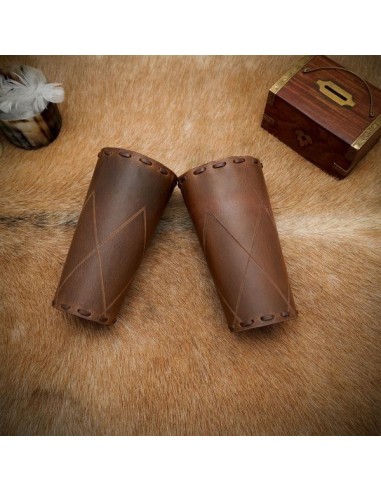 LOB The Woodsman Leather Bracers for LARP Cosplay and Reenactments