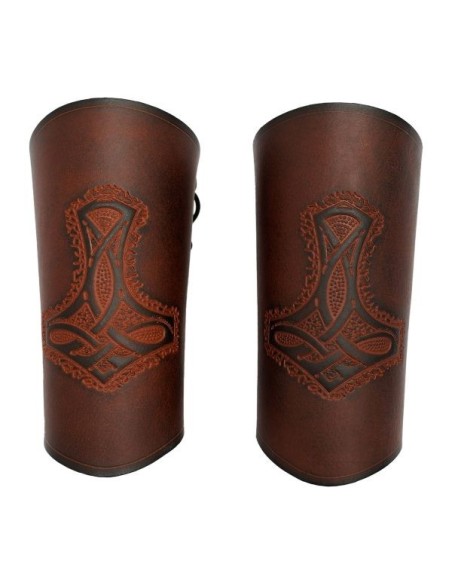 LOB Brazales de cuero genuino Mighty Mjolnir