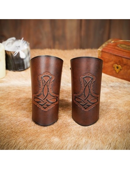LOB Brassards en cuir véritable Mighty Mjolnir