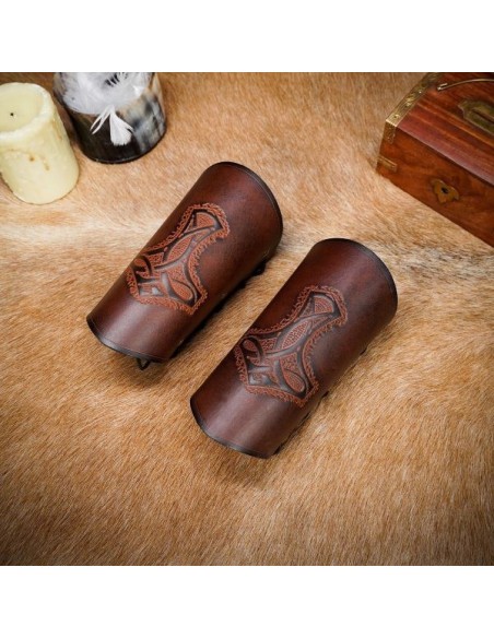 LOB Mighty Mjolnir Genuine Leather Bracers