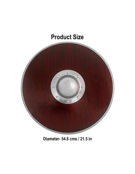 LOB Bouclier rond en bois Viking fait à la main et entièrement fonctionnel
