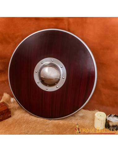 LOB Bouclier rond en bois Viking fait à la main et entièrement fonctionnel
