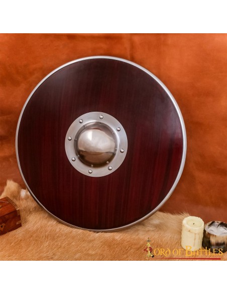 LOB Bouclier rond en bois Viking fait à la main et entièrement fonctionnel