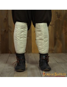 LOB Medieval Padded Greaves Handmade from Sturdy Canvas Cotton