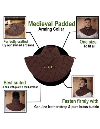 LOB Collier médiéval rembourré fabriqué à la main à partir de toile de coton