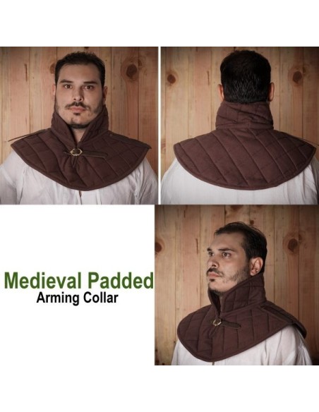 LOB Collier médiéval rembourré fabriqué à la main à partir de toile de coton