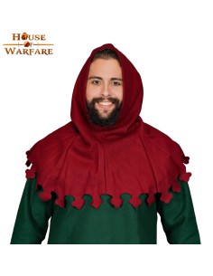 HOW Late Medieval Maroon Liripipe Woollen Hood