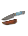 HUNT CUCHILLO ACERO DAMASCO Y HUESO, AZUL